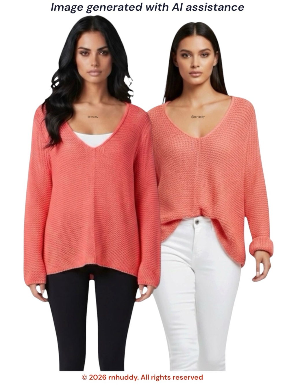 Wooden Ships S/M Maui chunky V some pink shade sweater